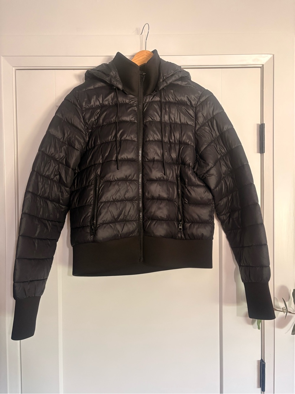 Zara Black Quilted Hooded Puffer Jacket